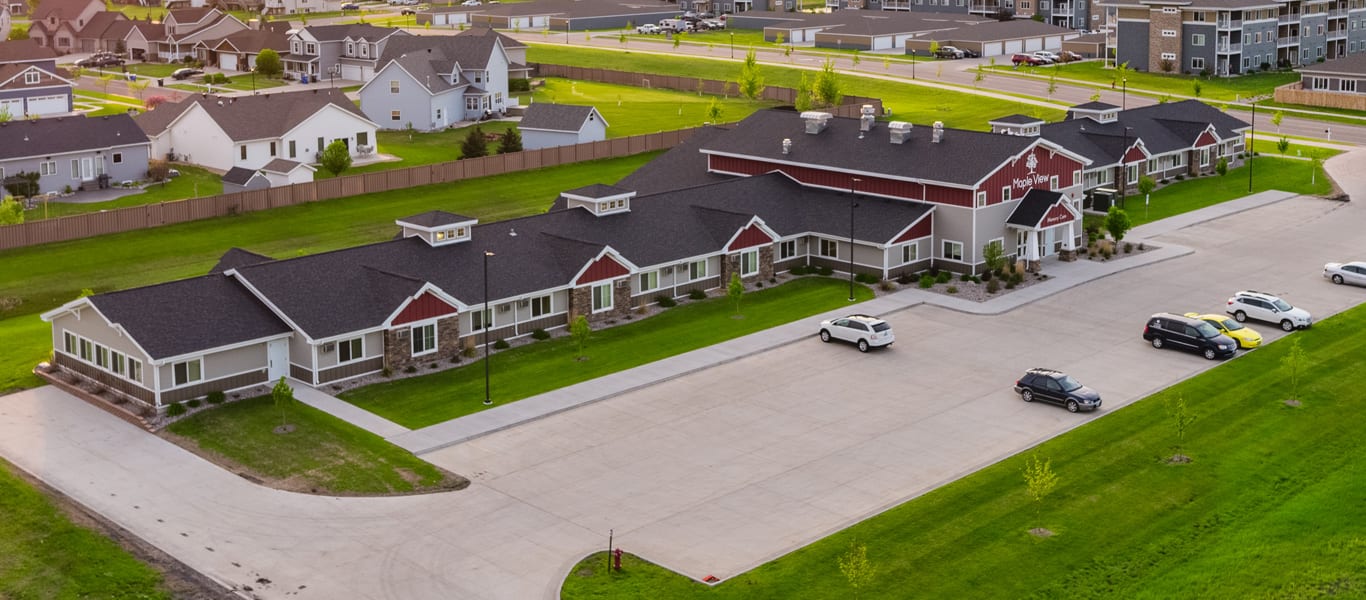 Maple View Memory Care aerial view of community