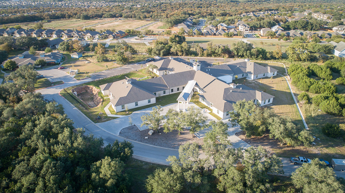 Provident at Buda Assisted Living aerial view of community