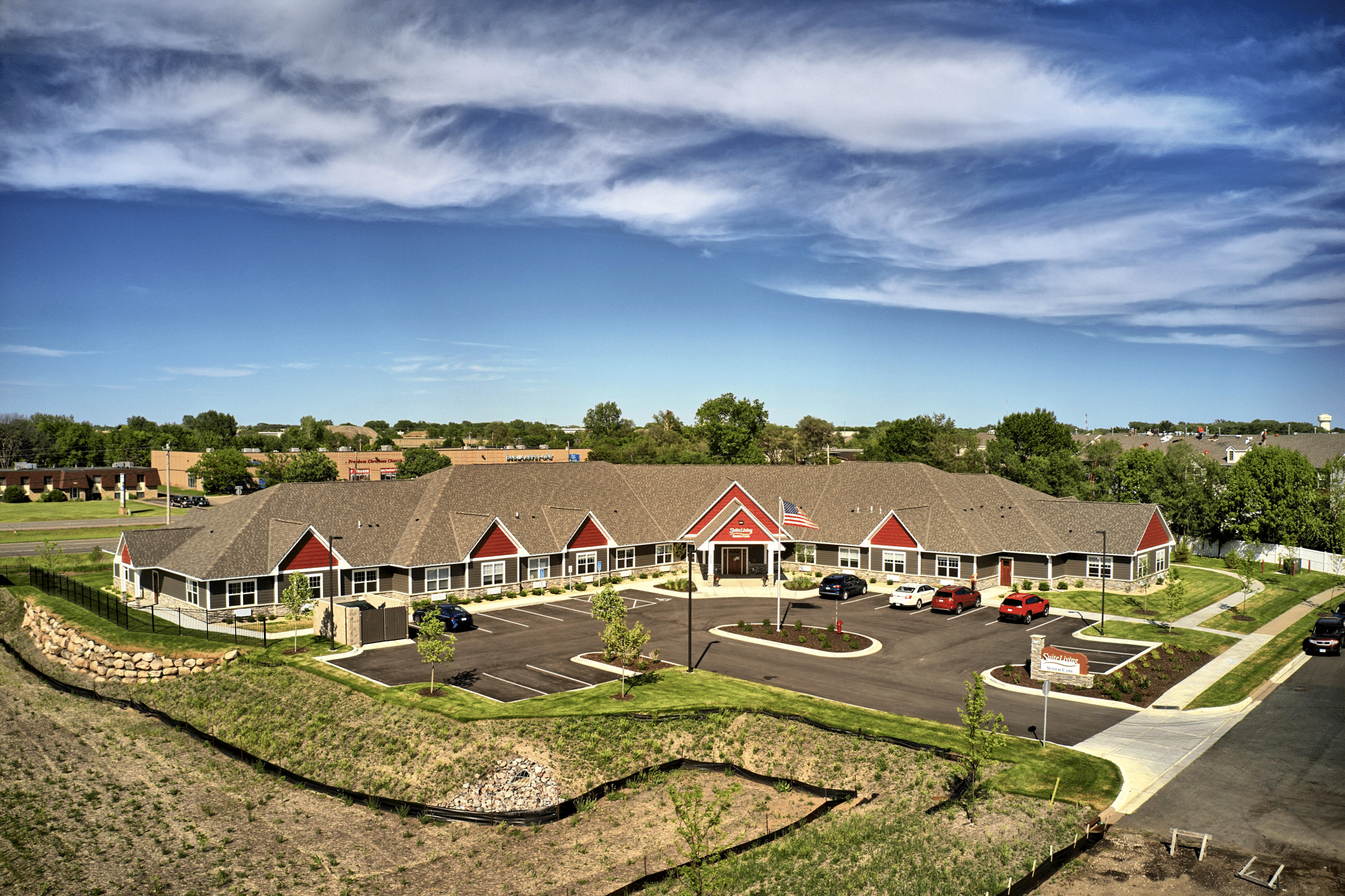 Suite Living of Vadnais Heights aerial view of community