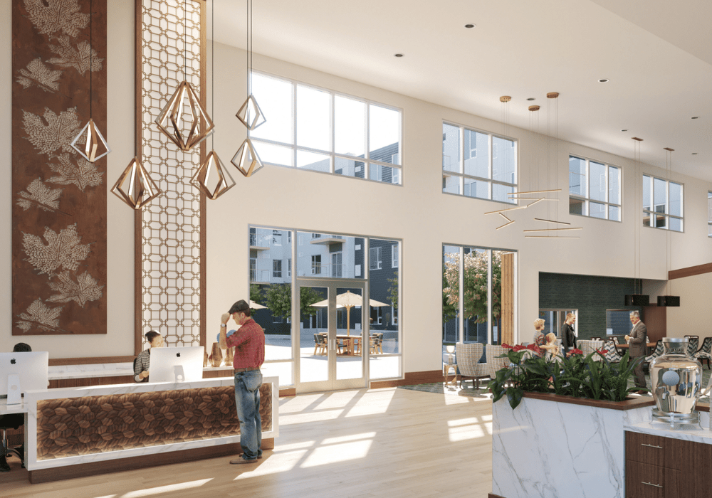 The Ackerly at Reed's Crossing reception area