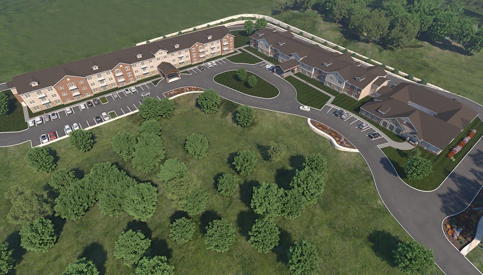 Castlewood Senior Living aerial view of community