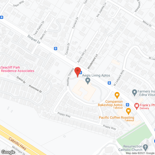 Aegis Living Aptos in google map