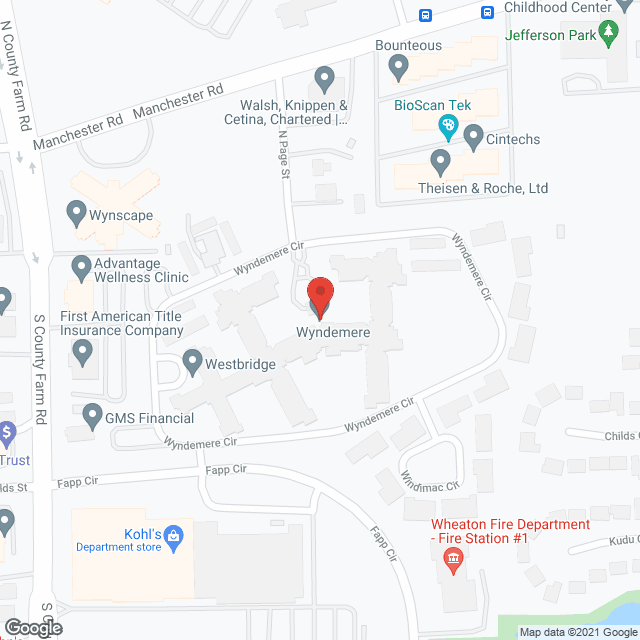 Wyndemere, a CCRC in google map