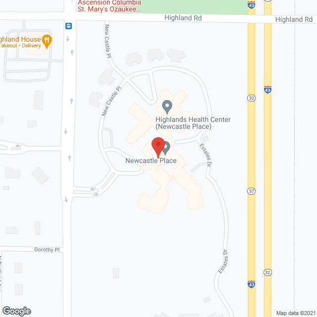 Newcastle Place a CCRC in google map