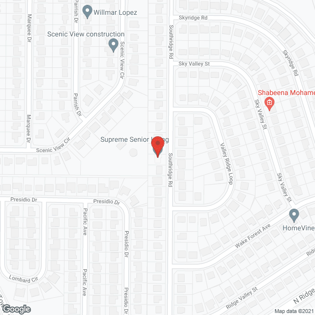 Supreme Senior Living in google map