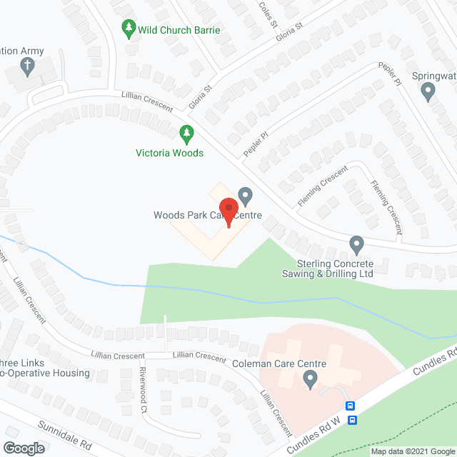 Woods Park Care Centre in google map