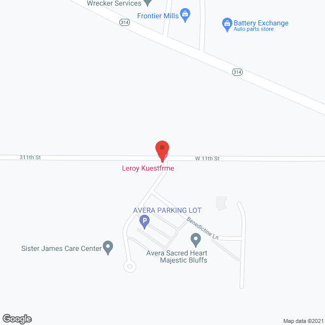 Avera Sacred Heart Majestic Bluffs in google map