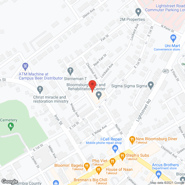 Bloomsburg Health Care Center in google map