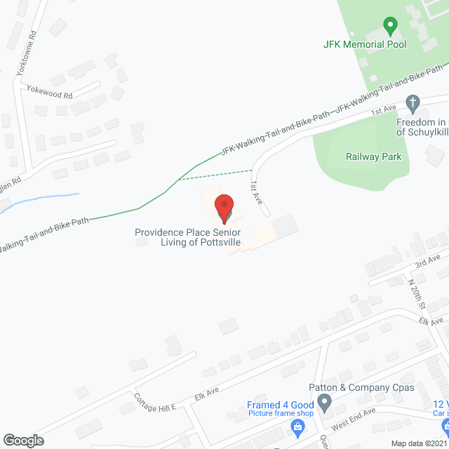 Providence Place Pottsville in google map