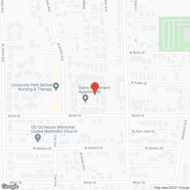 Davis Retirement Apts in google map