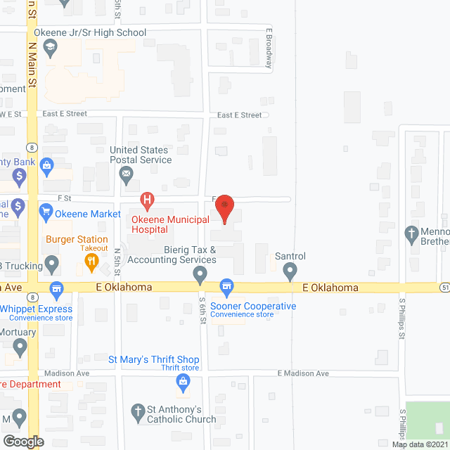 Okeene Nursing Ctr in google map