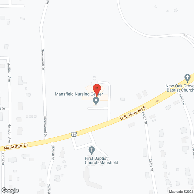 Mansfield Nursing Ctr in google map