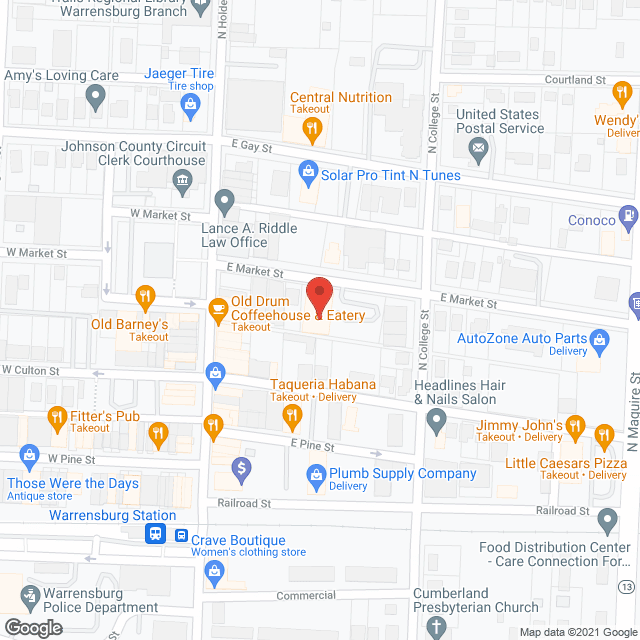 Johnson County Care Ctr in google map