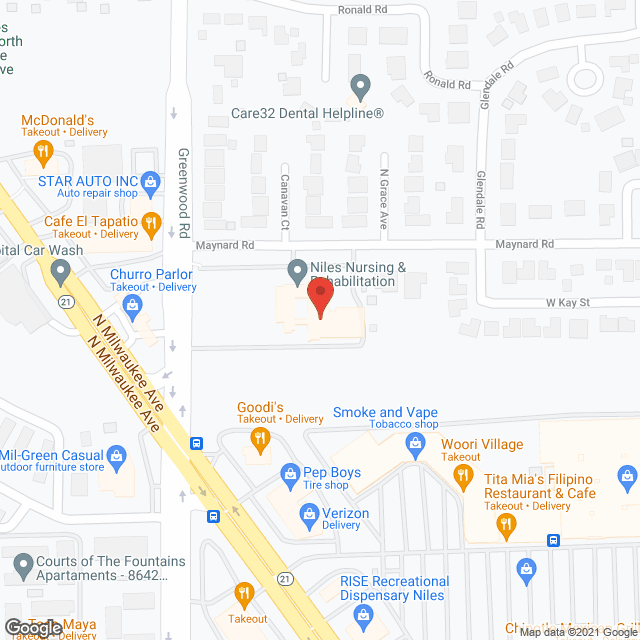 Niles Nursing and Rehab in google map