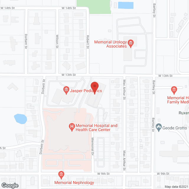 Memorial Hospital & Health Ctr in google map