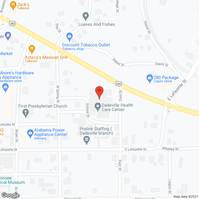 Dadeville Healthcare Center in google map