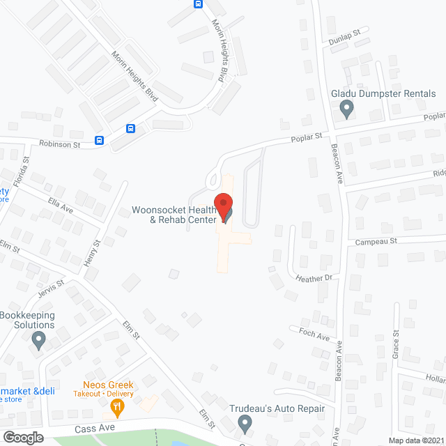 Woonsocket Health & Rehab Ctr in google map