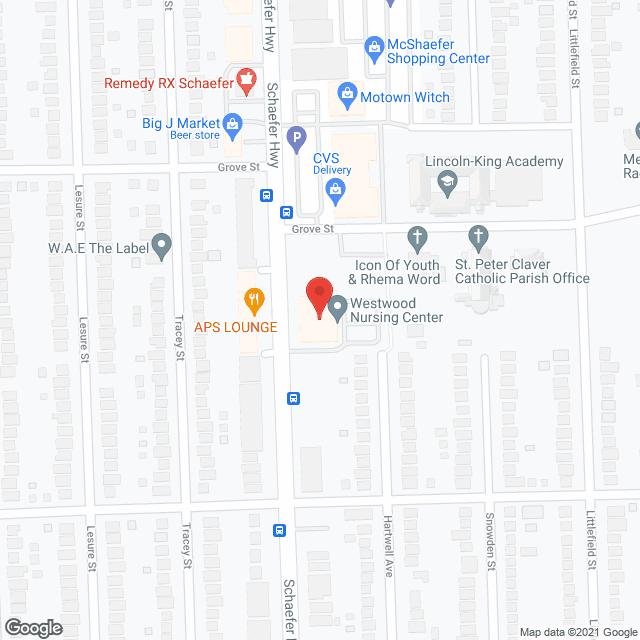 Westwood Nursing Center in google map