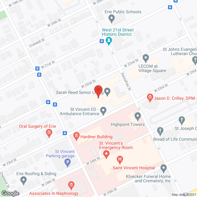 Sarah Reed Senior Living in google map