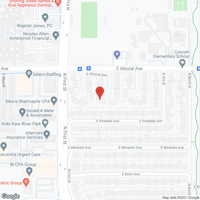 Elder Homes on Alluvial in google map