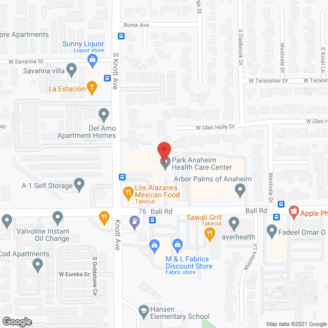 Park Anaheim Healthcare Ctr in google map