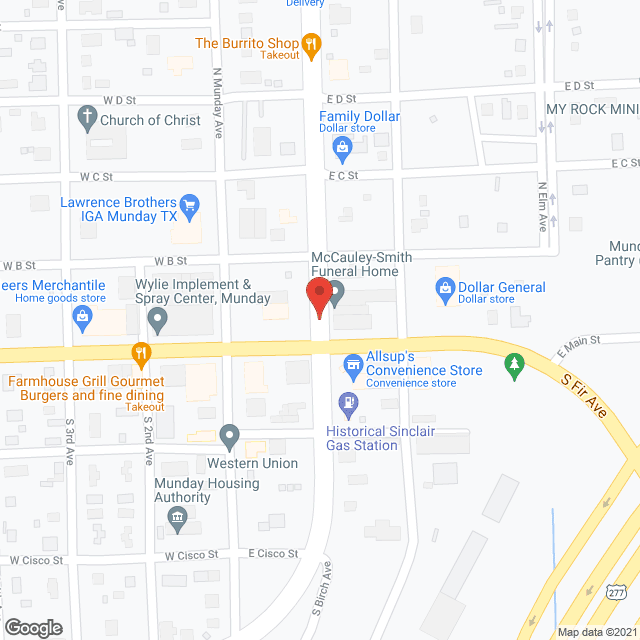 Munday Nursing Ctr in google map