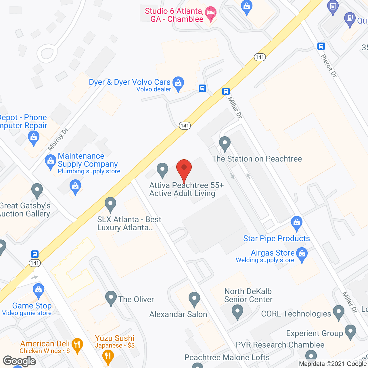 Attiva Peachtree in google map