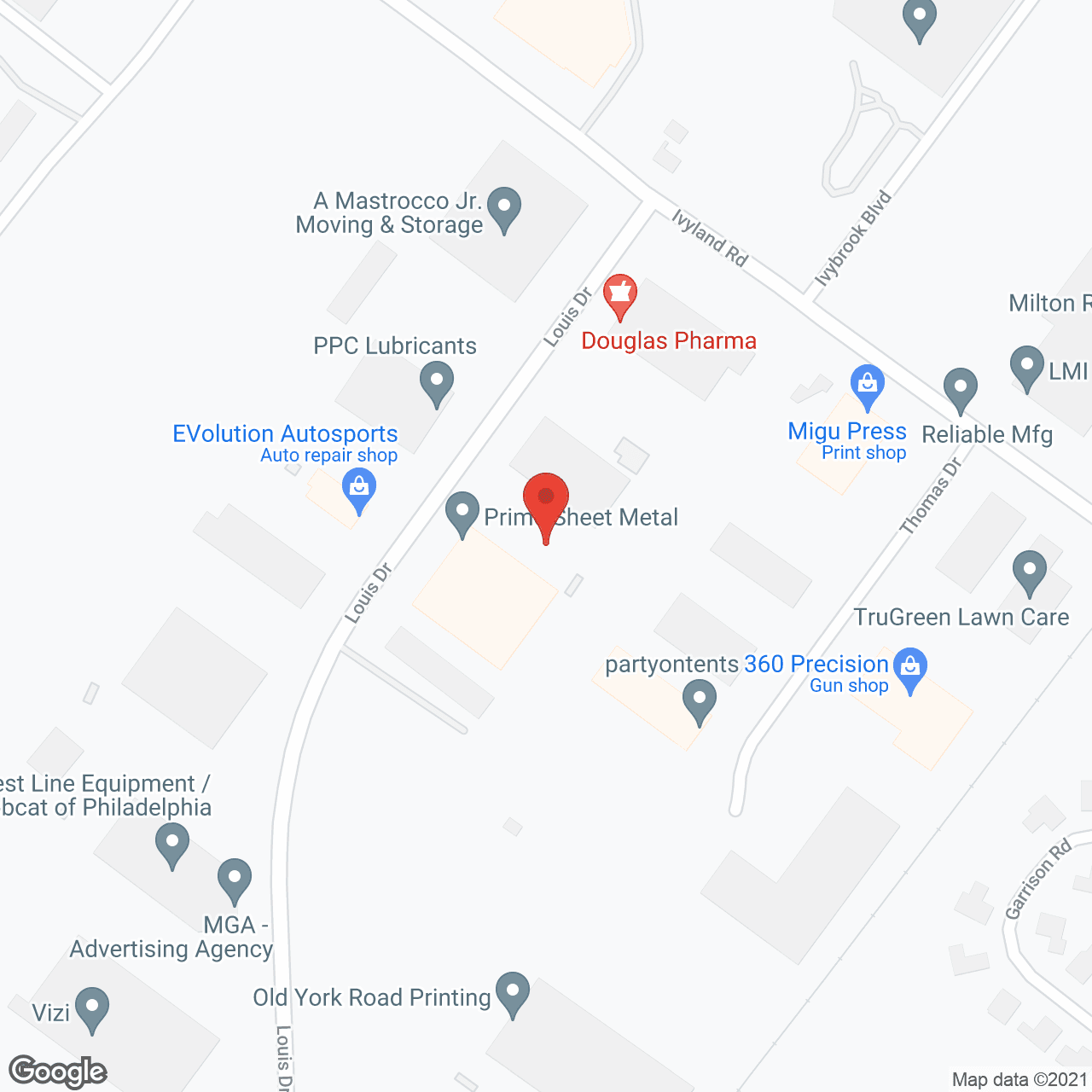 Revelle of Bucks County in google map