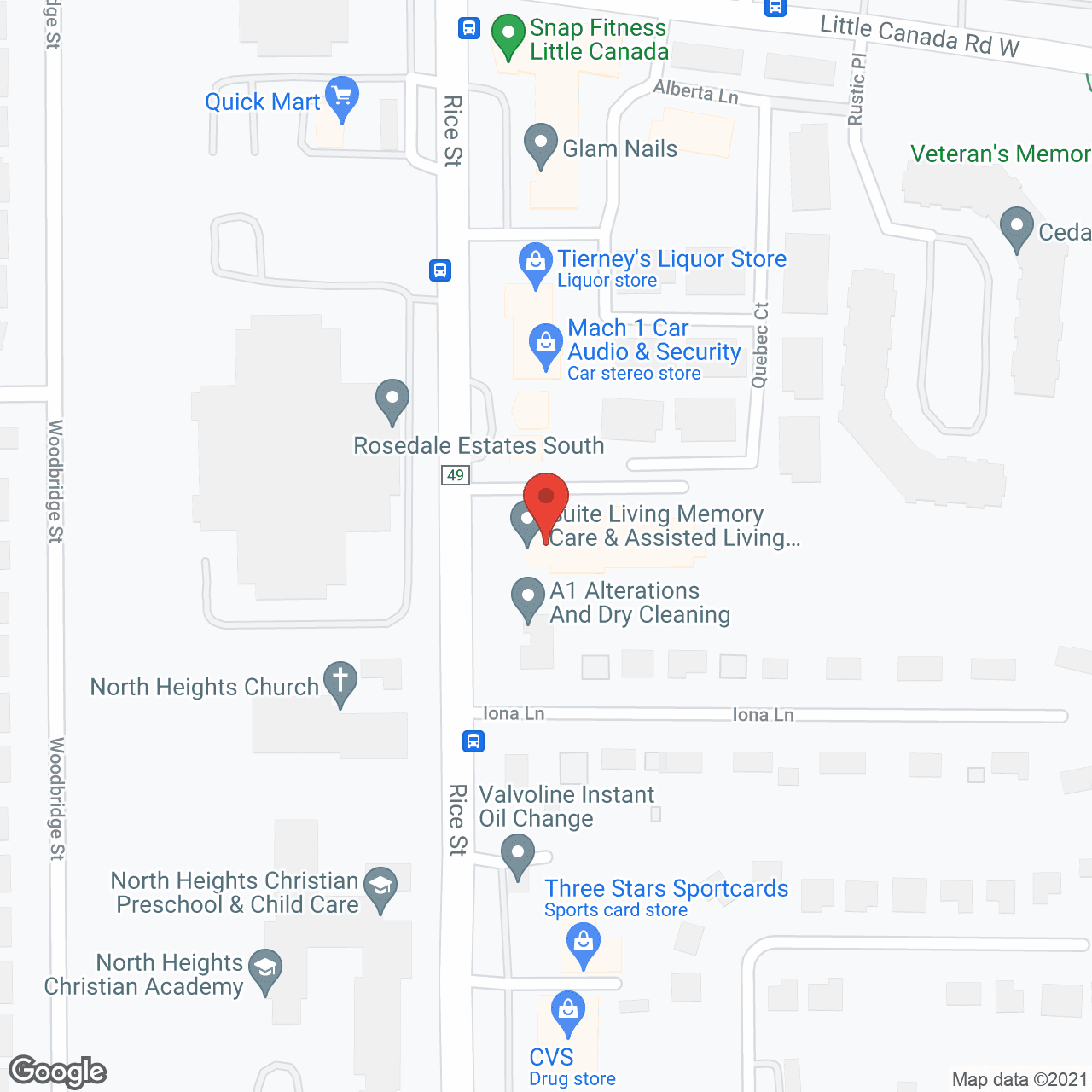 Suite Living of Little Canada in google map