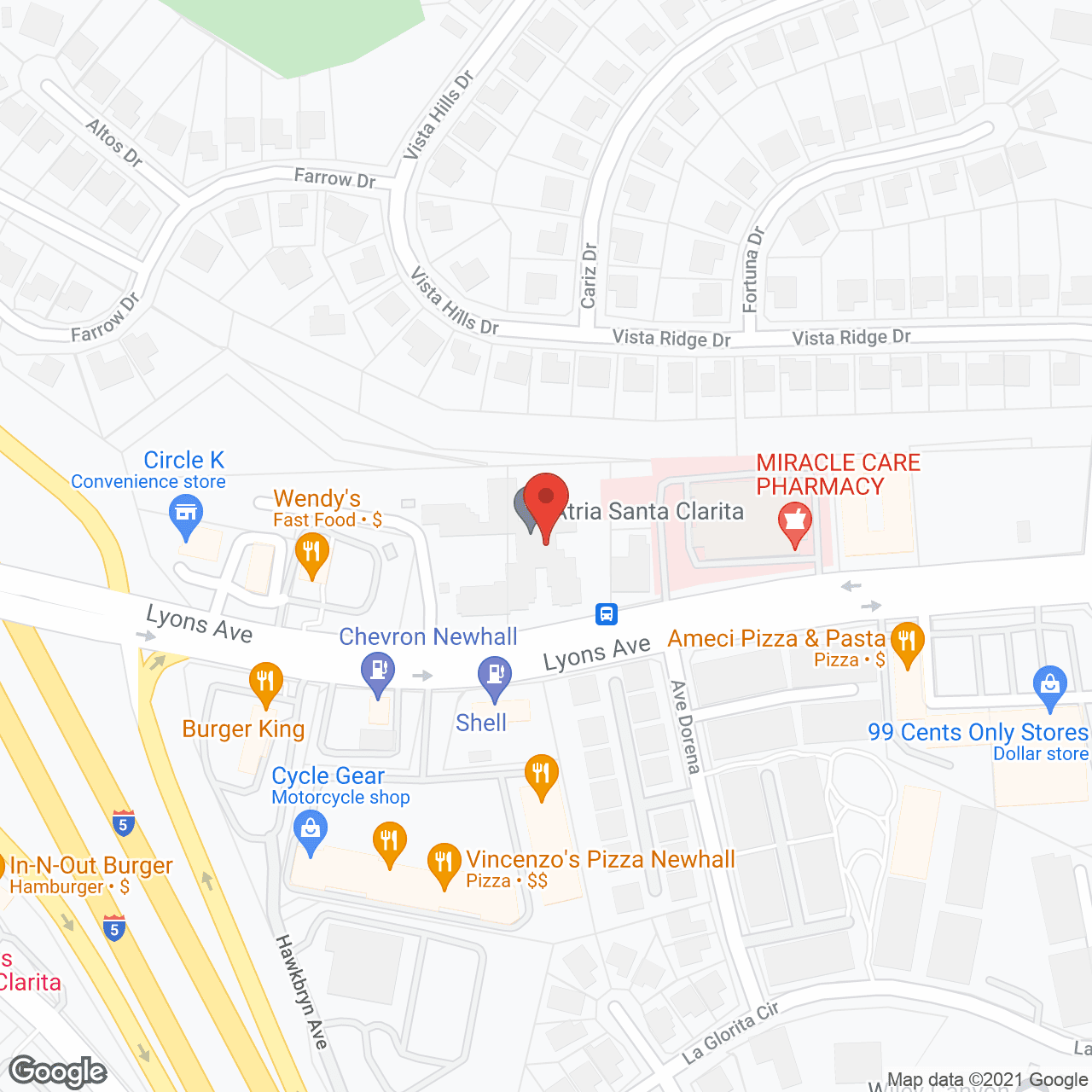 Atria Santa Clarita in google map