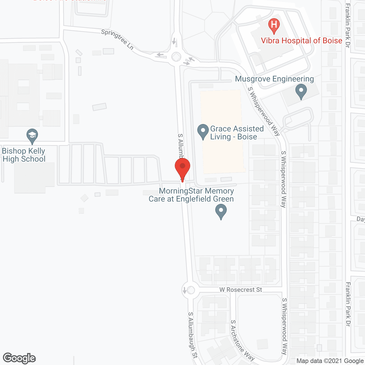 Cornerstone Senior Living Memory Care in google map