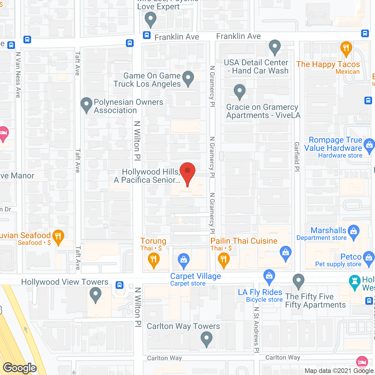 Hollywood Hills Senior Living in google map