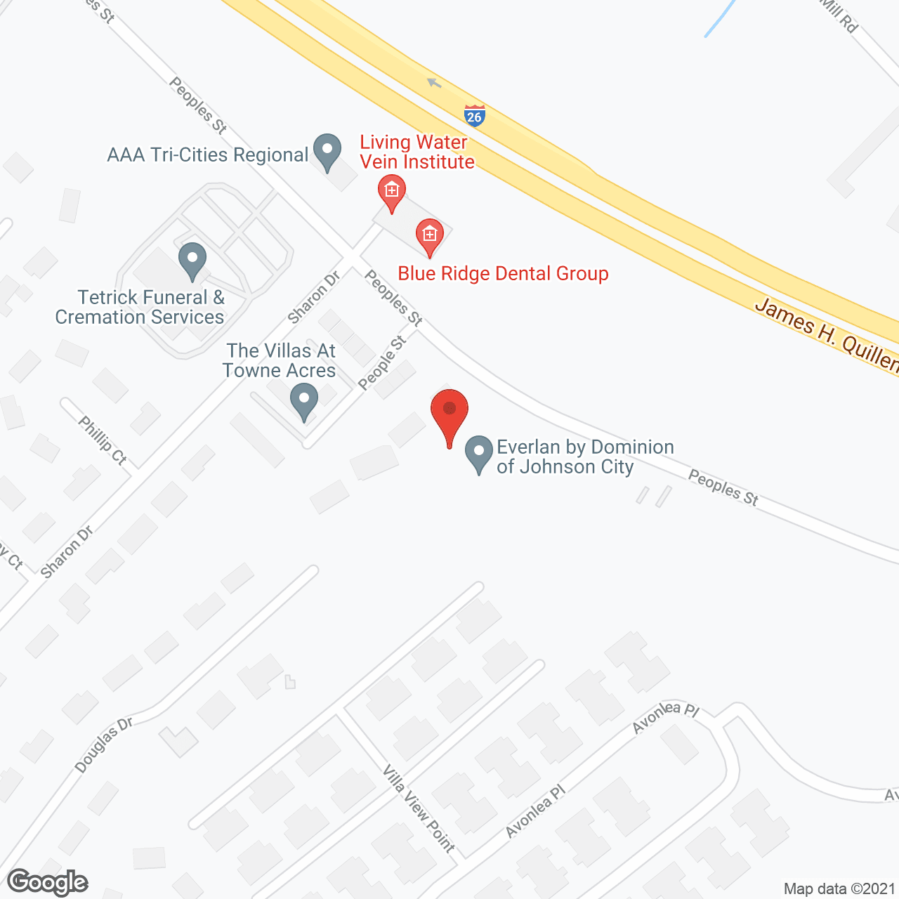 Independence Village of Johnson City in google map