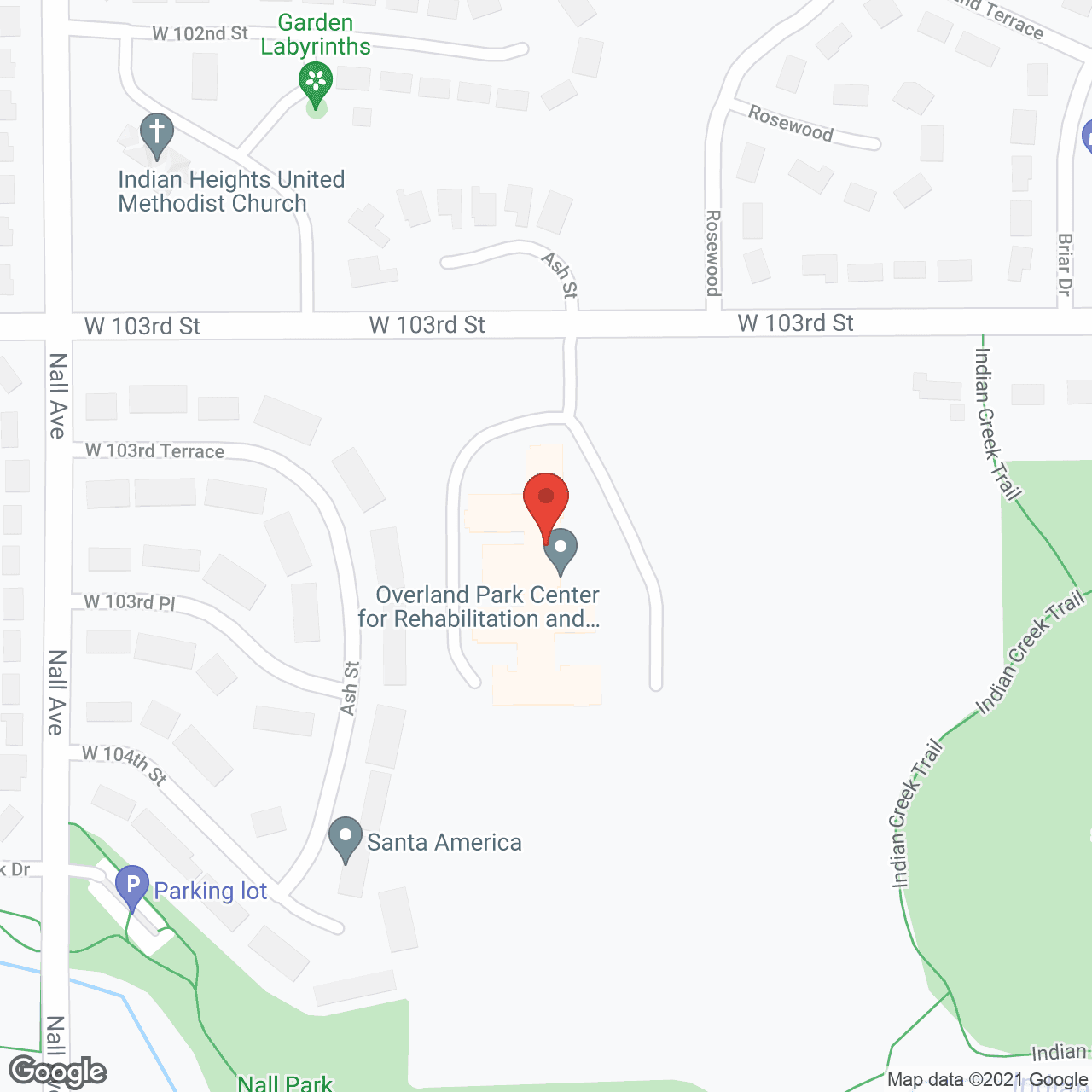 Overland Park Post Acute in google map