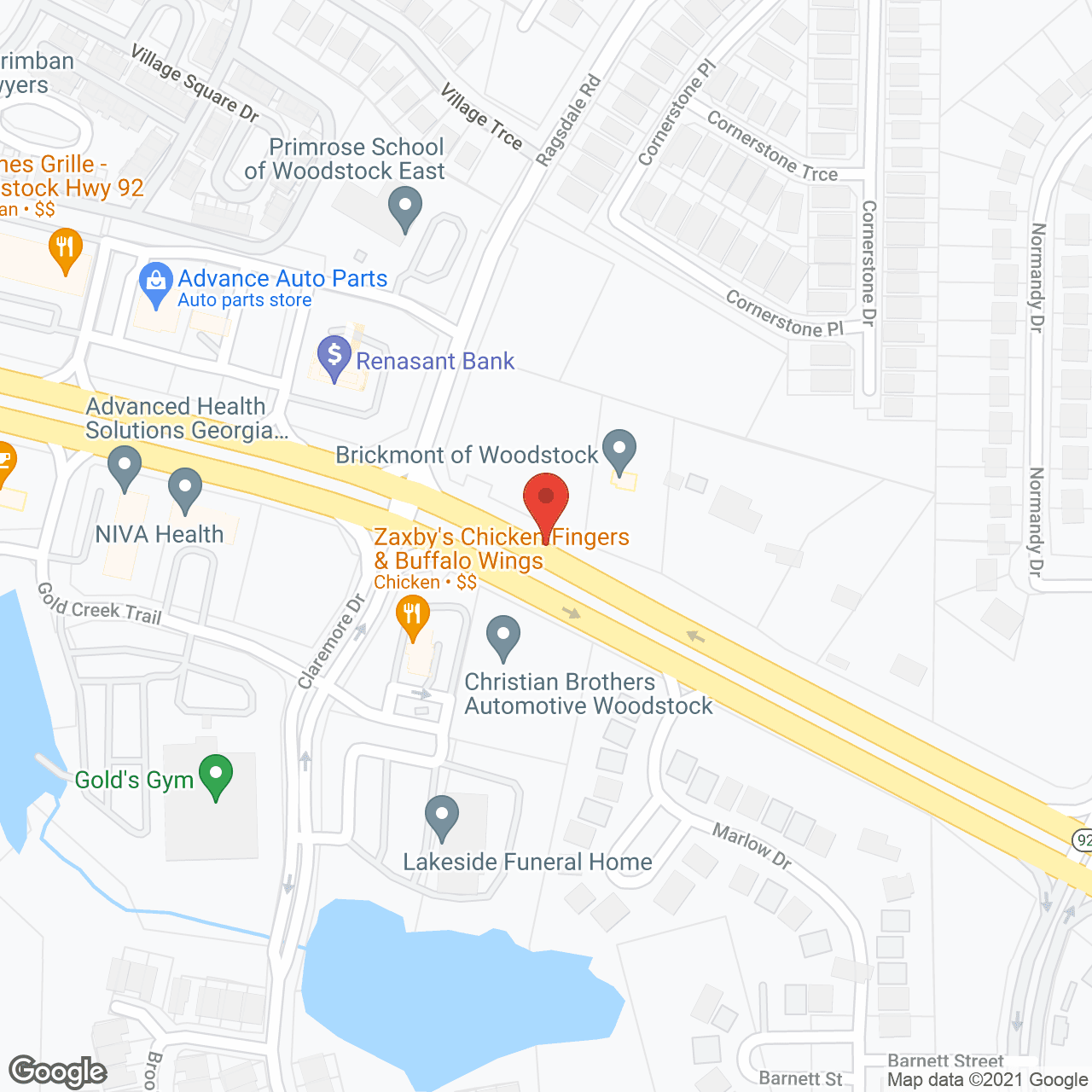 Brickmont of Woodstock in google map