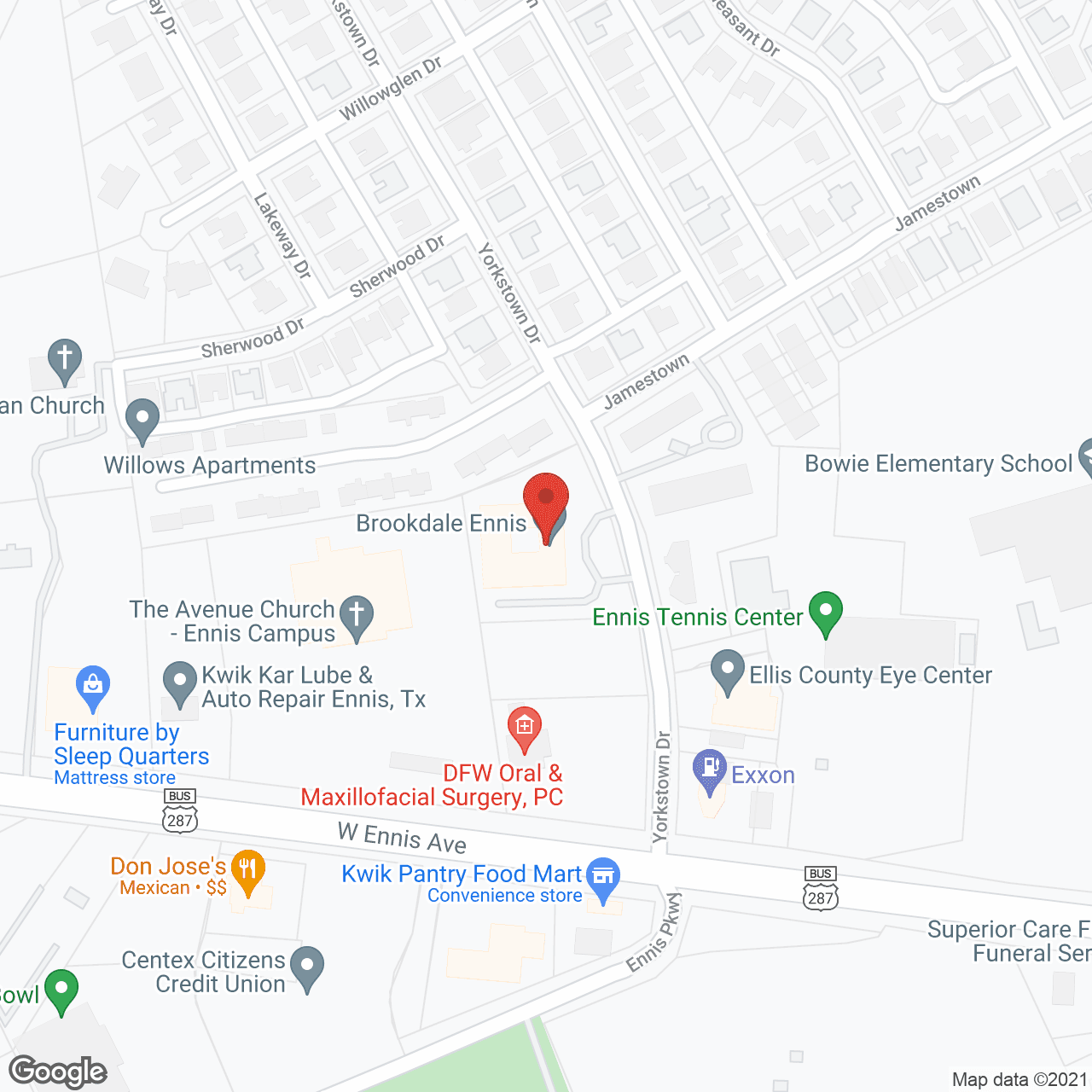 Ennis Pointe Senior Living in google map