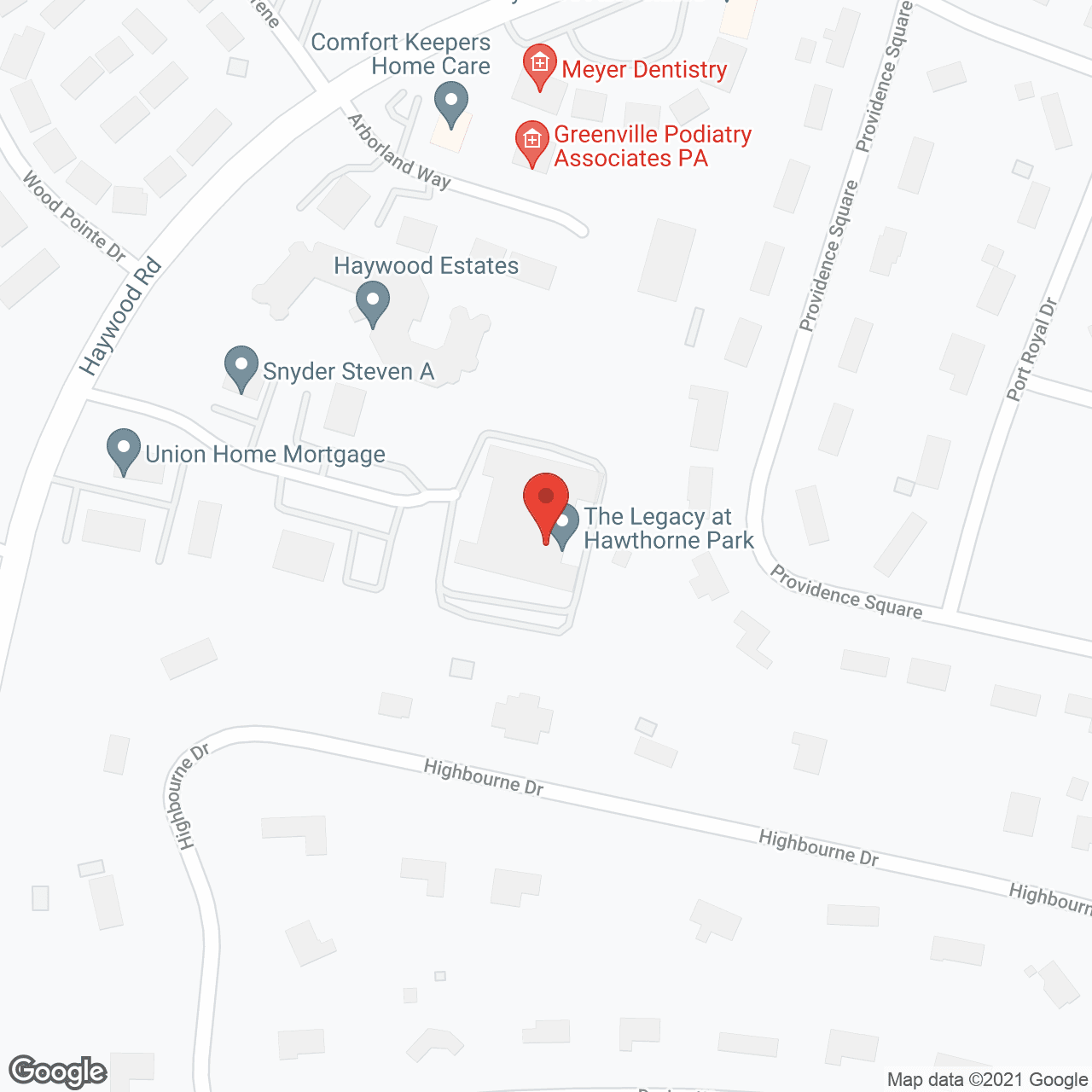 The Pines at Greenville in google map