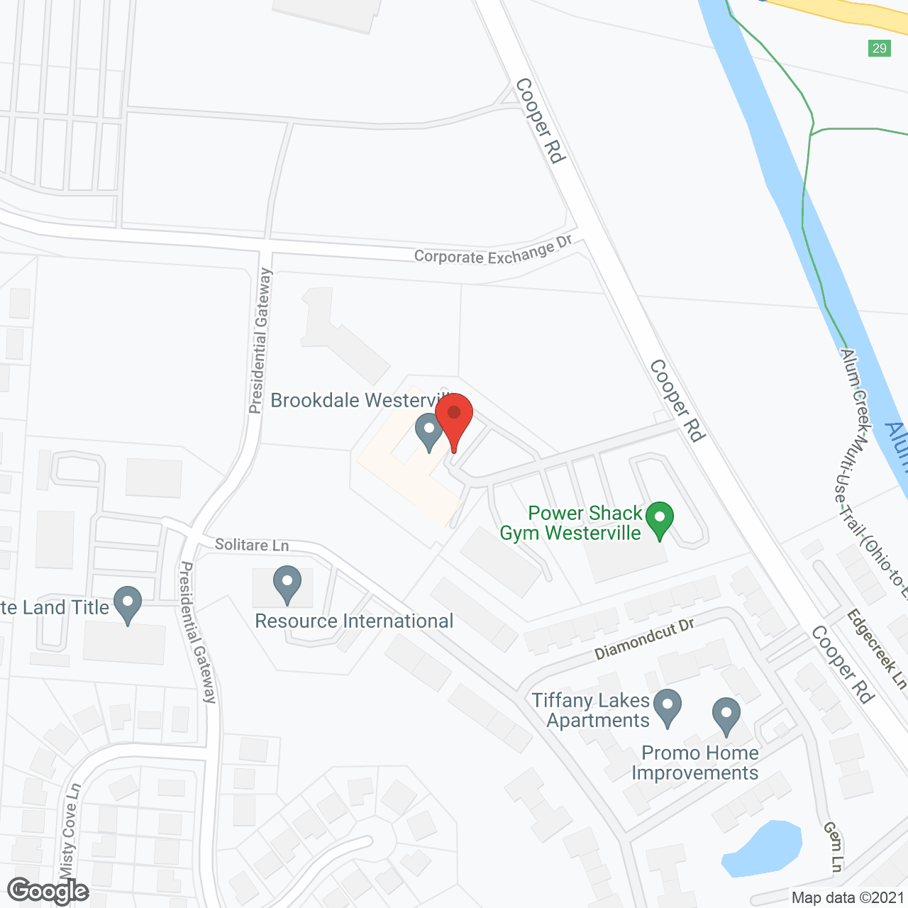 Brookdale Westerville in google map