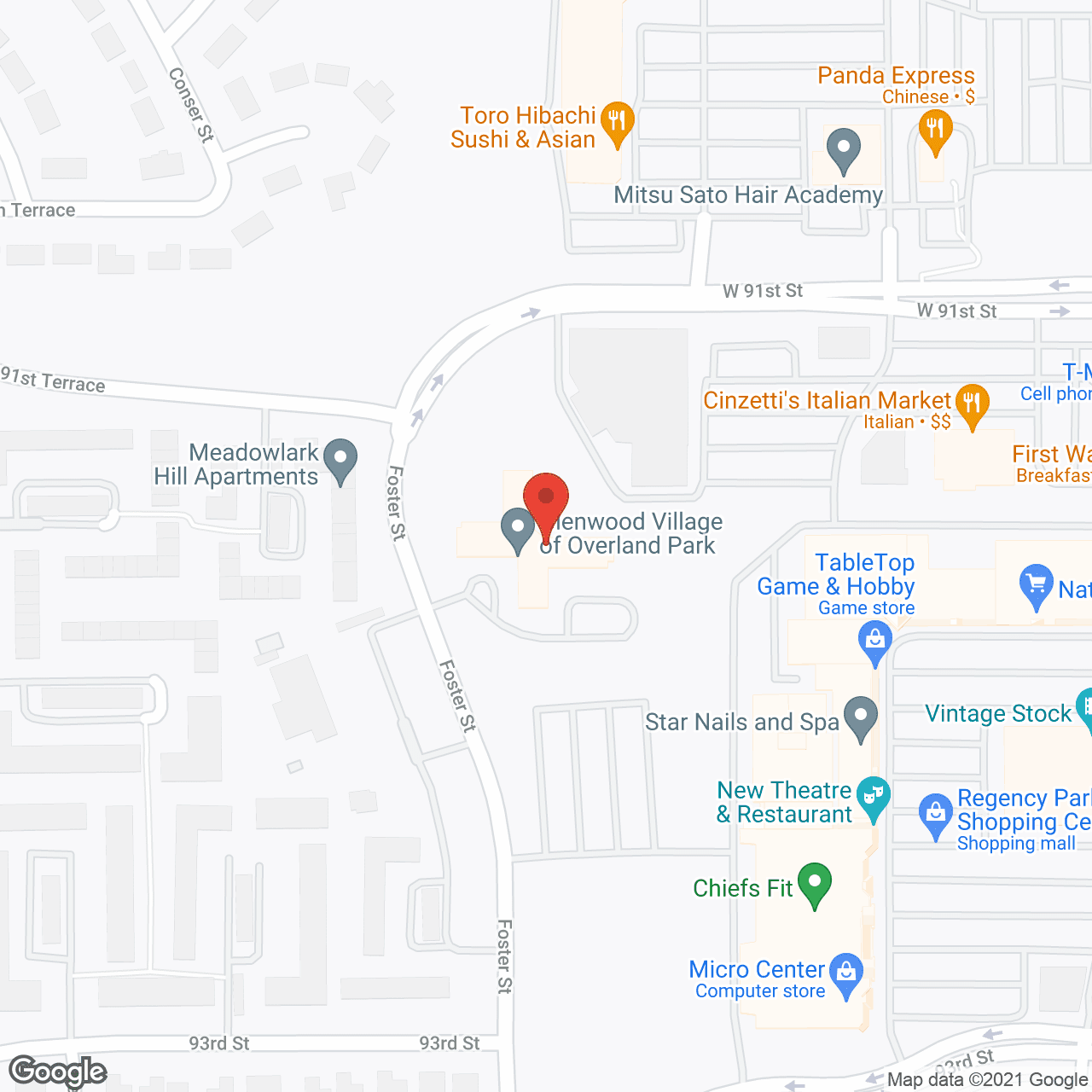 Pegasus Landing of Overland Park in google map