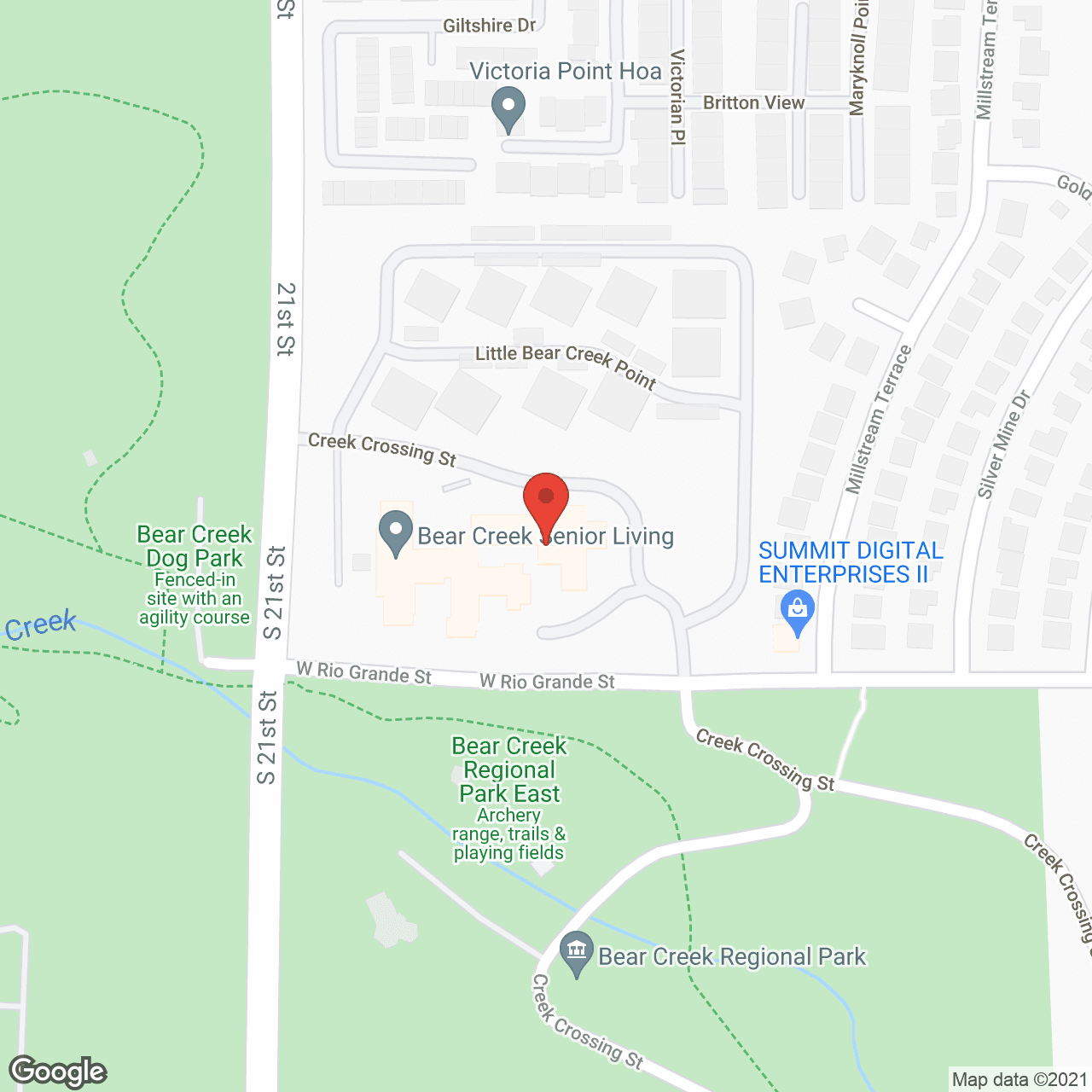 Bear Creek Senior Living in google map