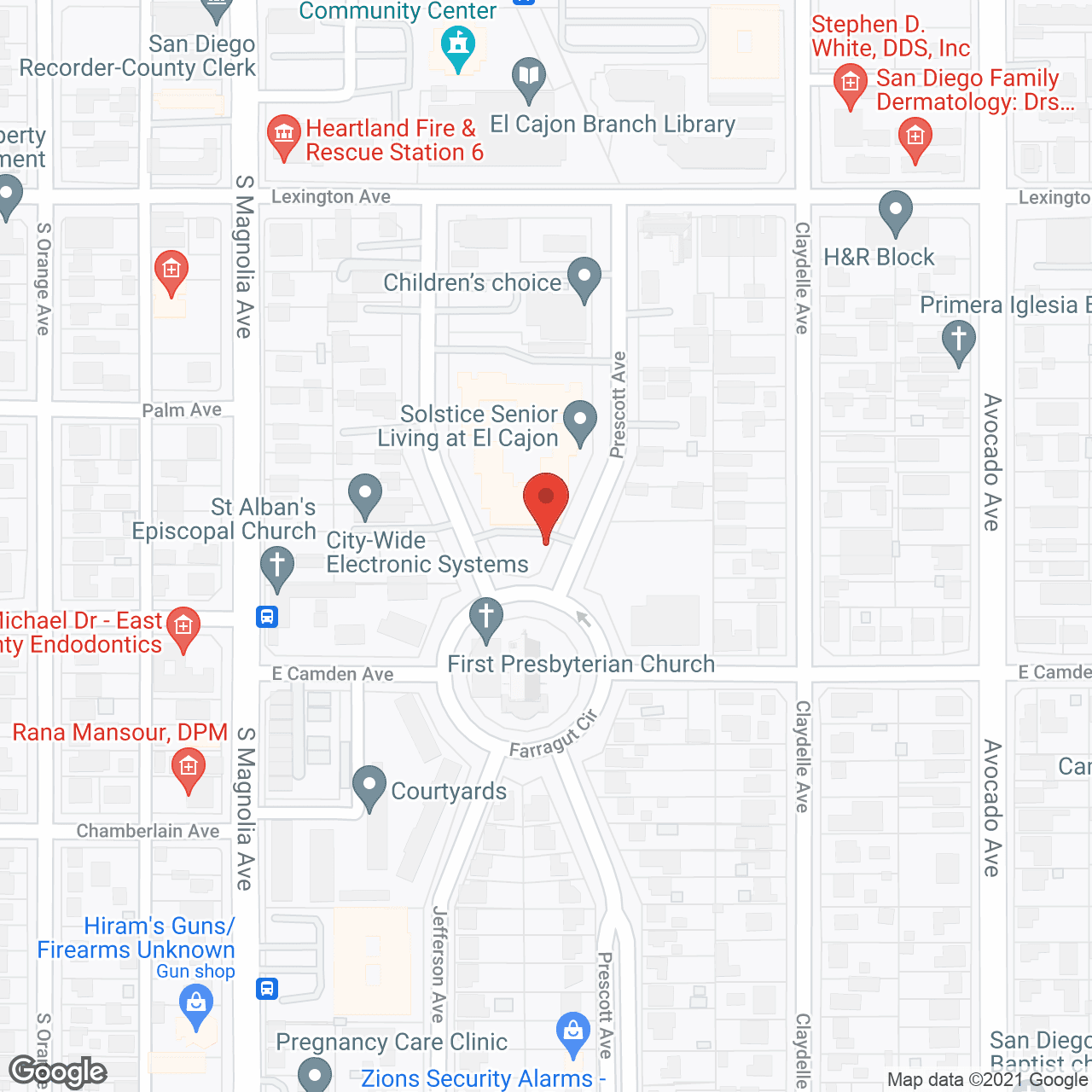 Solstice Senior Living at El Cajon in google map