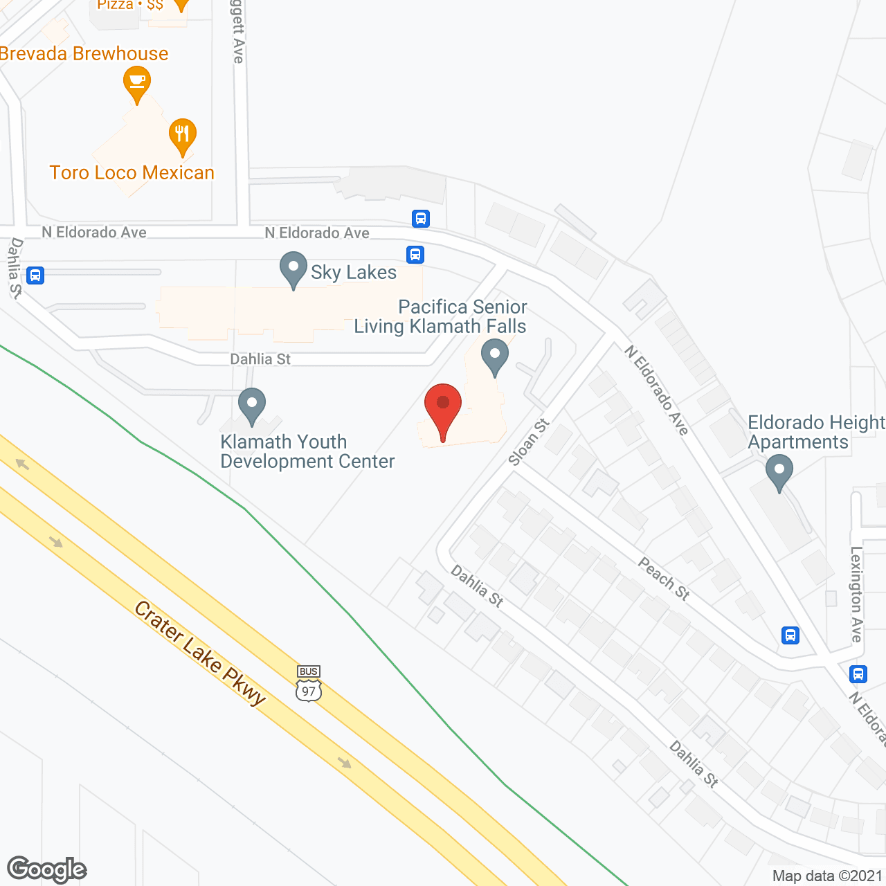 Klamath Falls Senior Living in google map