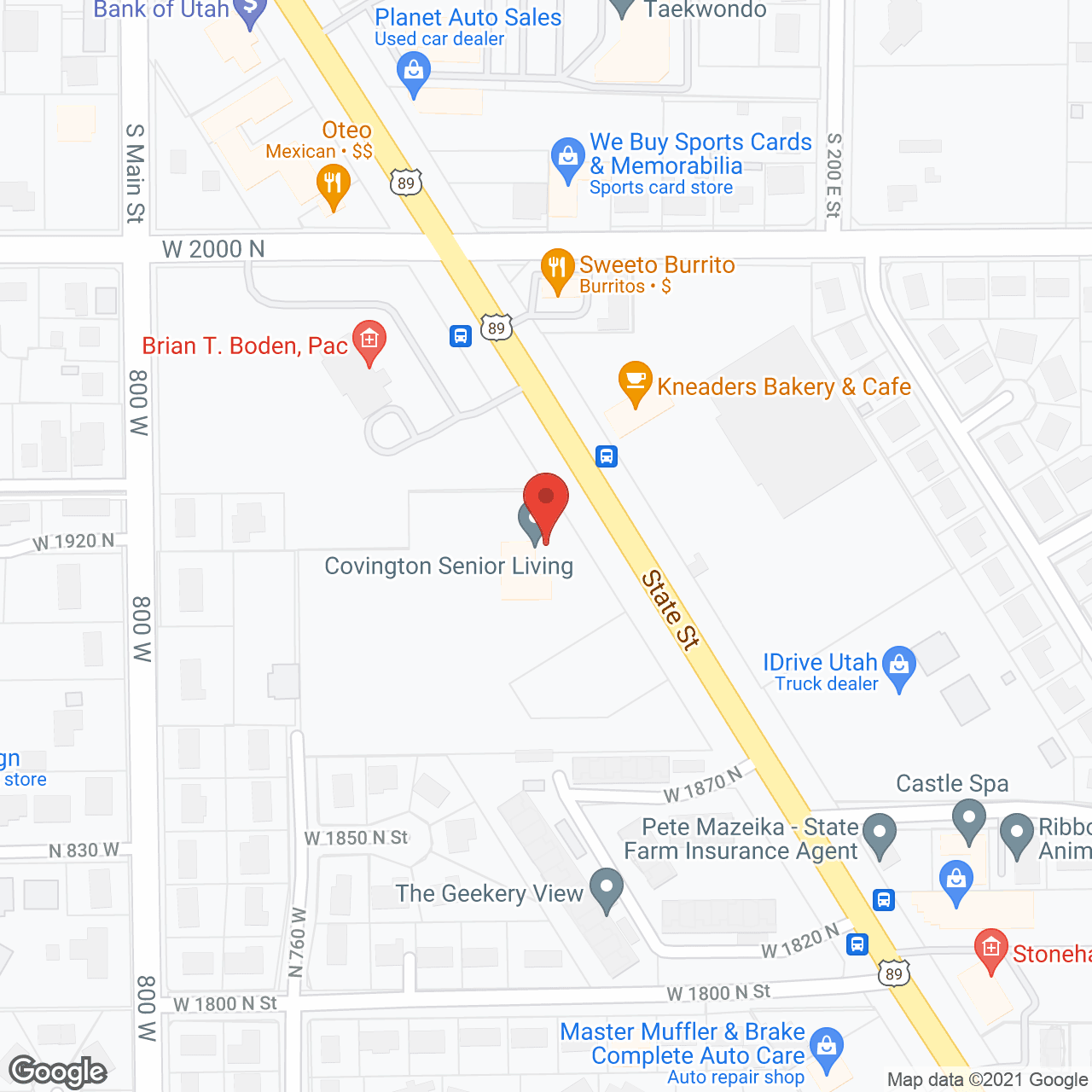 Covington Senior Living Orem in google map