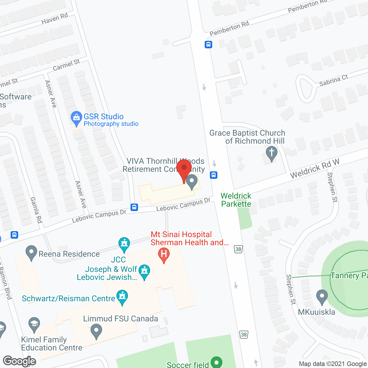 V!VA Thornhill Woods Retirement Community in google map