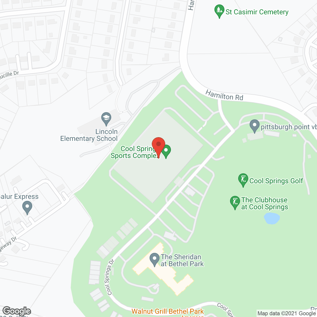 Discovery Commons Bethel Park in google map