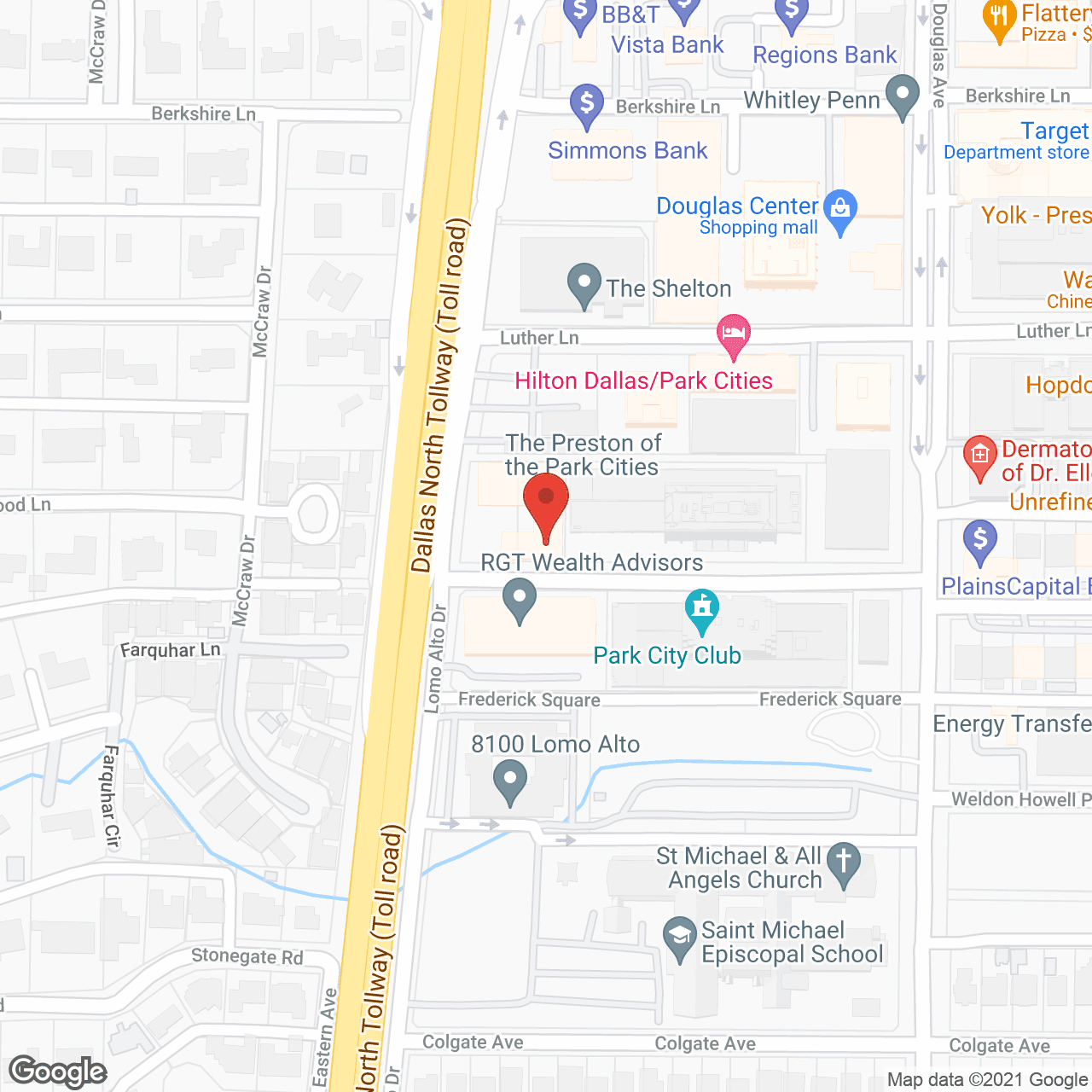 The Preston at Park Cities in google map