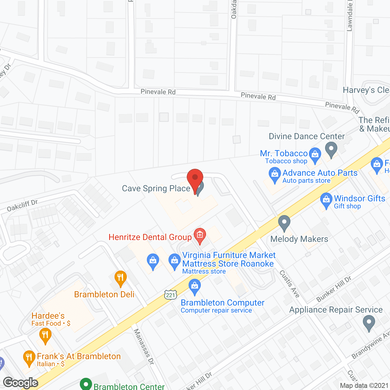 Cardinal Senior Communities at Roanoke in google map