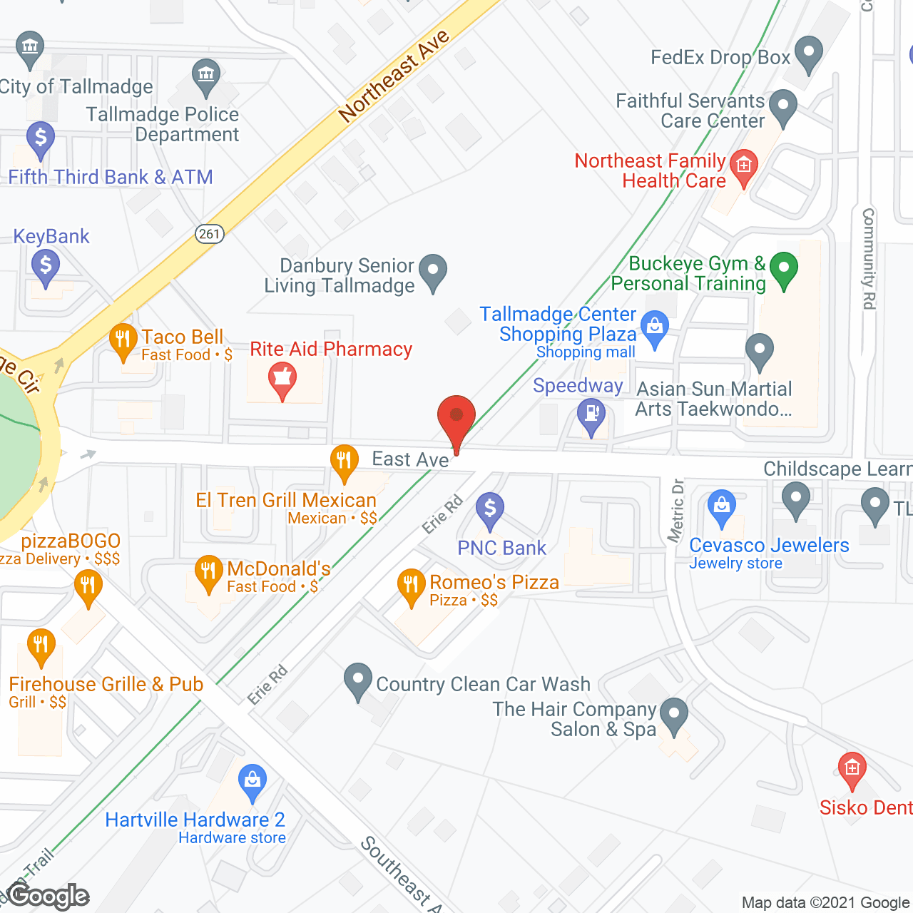 Danbury Tallmadge in google map