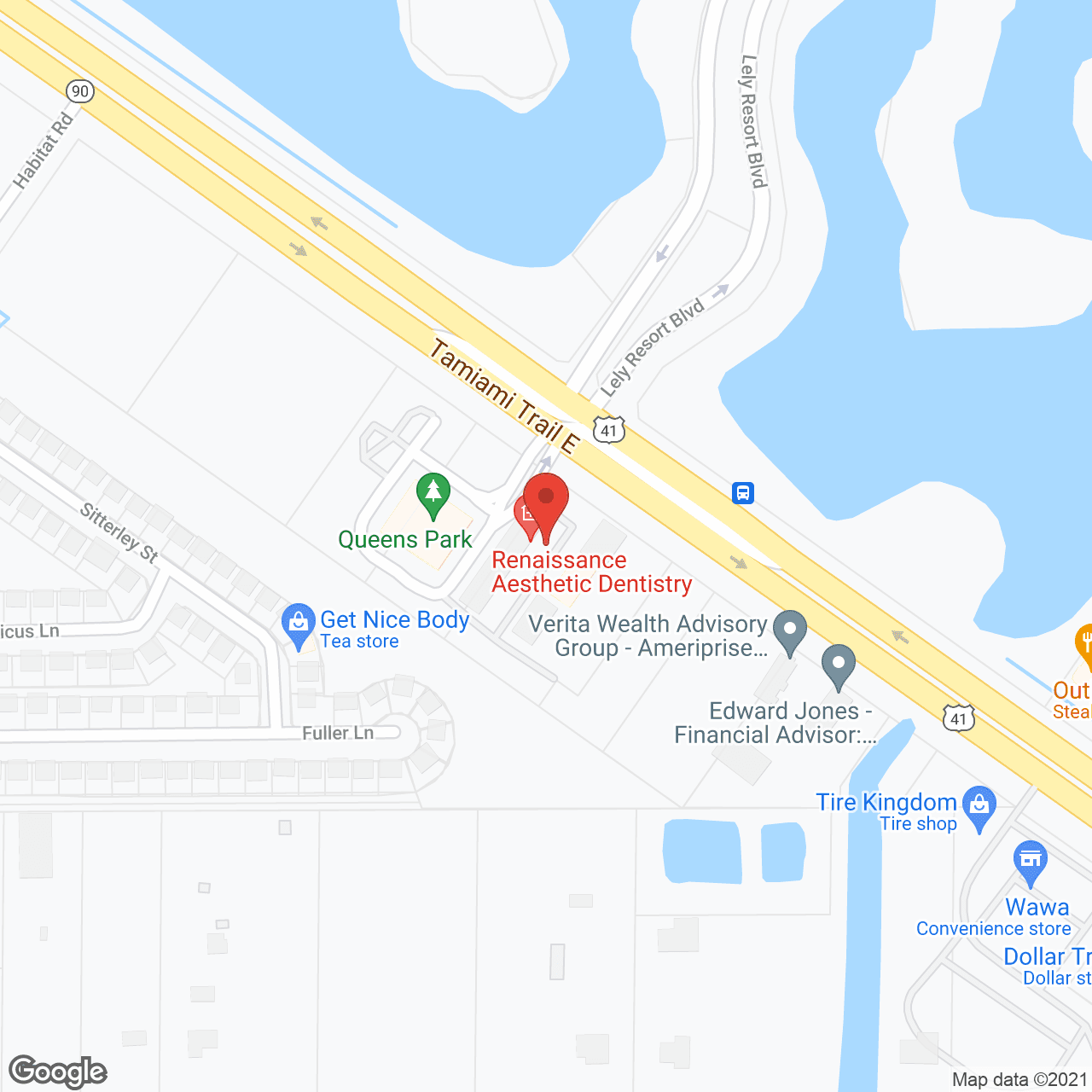 The Arlington of Naples, a CCRC in google map