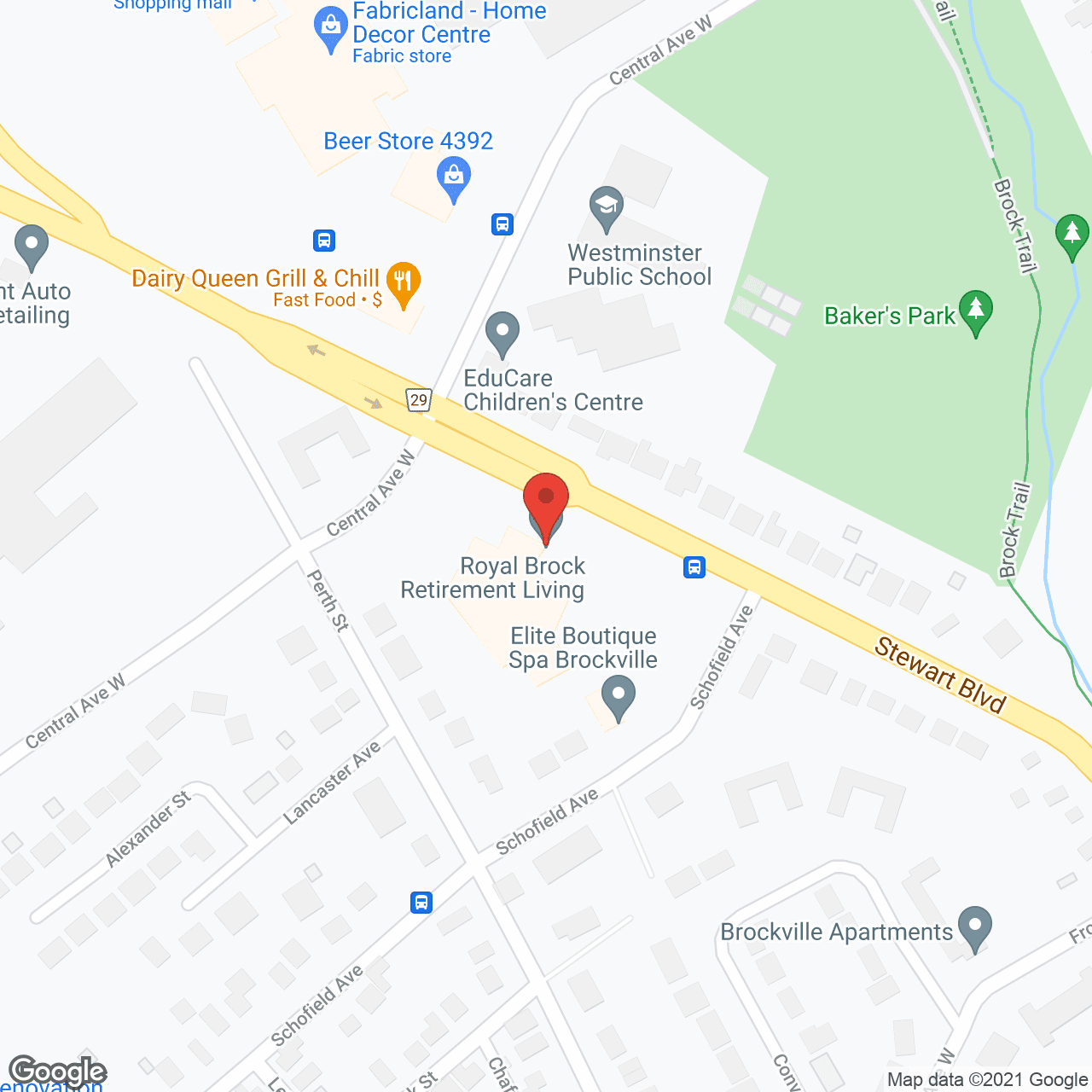 The Royal Brock Retirement Living in google map